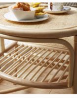 Chaise en rotin vintage avec table à thé, meubles de salon durables et écologiques pour les balcons et les espaces lounge