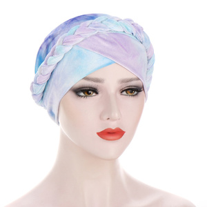 HZO-18153 Femmes Velours Turban pour Pré-Noué Tresse Torsadée Bouchon <span class=keywords><strong>Chimio</strong></span> Cancer Cheveux Couverture Chapeau - Product Image 5