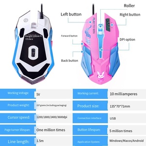 Mouse Gamer Recargable con Sensor Óptico MQ RGB, Cable USB, Clic Silencioso, DPI Ajustable en 4 Niveles, para PUBG y FPS, Ajuste de Peso Ergonómico - Product Image 3
