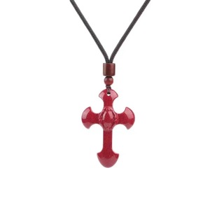 Collana con catena in corda rossa fantasia collana con ciondolo <span class=keywords><strong>a</strong></span> croce cinabro per <span class=keywords><strong>mia</strong></span> madre - Product Image 3