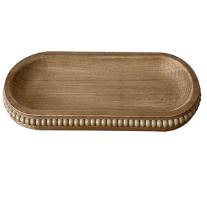 Bandeja de madera rústica de 12 pulgadas, bandeja de cuentas de granja, bandeja de madera con cuentas bohemias, bandeja de madera respetuosa con el medio ambiente - Product Image 2