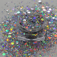 Poudre de paillettes holographique multicolore en vrac PET, forme personnalisée, pour nail art, décoration de Noël, artisanat et fêtes - Nouveauté 2025 - Vente en gros
