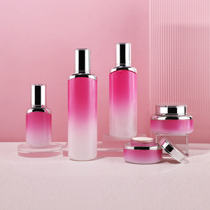 Envases de Lujo en Color Rosa Intenso de 40 ml, 100 ml y 120 ml, Botellas de Vidrio para Lociones, Frascos de Vidrio Personalizados para Cremas, Juego de Envases Cosméticos - Product Image 2