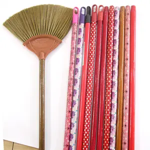 Wholesale China Manufacture Household Cleaning Products Brush Mop Palm Natural Wood Broom Sticks PVC Covered