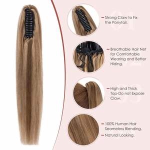 Queue de cheval en cheveux humains brésiliens couleur mèches - Product Image 3
