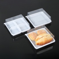 Boîte en plastique pour gâteau tiramisu, plateau PET simple/4 compartiments avec couvercle de 3,5 cm/5 cm |   Contenant jetable pour mousse, macaron, pouding