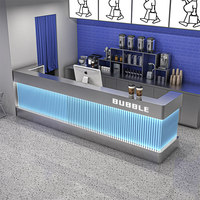 Comptoir de caisse en bois durable pour restaurant commercial, comptoir de bar, réception de magasin, bureau d'accueil pour hôtel et centre commercial