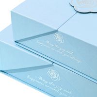 Boîte de papier en carton magnétique bleu personnalisé pour poupée et vêtement Doublure éponge Type de dossier Emballage cadeau avec logo personnalisé