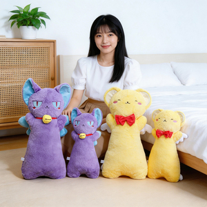 Almohada de Peluche con Forma de Cara de Gato Abstracta, Almohada Larga y Divertida para Dormir y Abrazar, Venta al por Mayor y al Detal, Decoración para Habitaciones - Product Image 6