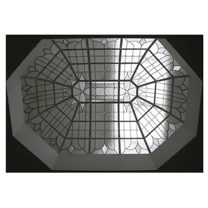 Traditional Clear Glass Racetrack Oval Dome Ceiling Raised Flat Lens Leaded Glass Skylight Dome Roof Lantern For Sale