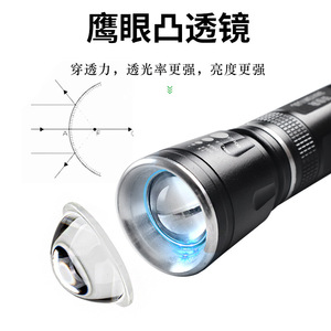 ไฟฉาย LED แบบชาร์จไฟได้ ปรับความสว่างได้ อลูมิเนียมอัลลอยด์ ไฟส่องสว่างแบบพกพาสำหรับใช้งานกลางแจ้ง - Product Image 4