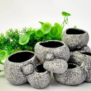 Ceramic Aquatic Plant <strong>Pot</strong> for <strong>Fish</strong> Tank-Hiding Filtration &amp; Decoration Features - Product Image 3