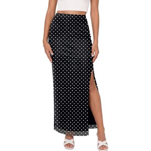 Pencil <b>Skirt</b> Women High Waist Printed Mesh Chiffon Tight Fit Slit <b>Long</b> <b>Skirt</b> <b>Summer</b> Outfit 2026 - Product Image 1