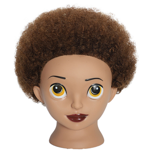 Tête <span class=keywords><strong>de</strong></span> mannequin en cheveux humains en gros, tête <span class=keywords><strong>de</strong></span> mannequin <span class=keywords><strong>de</strong></span> cosmétologie, tête d'entraînement, cheveux afro-américains, texture afro - Product Image 6