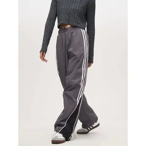 Wholesale Autumn Men Leisure Trousers Man Sweatpants With Side Stripe Chino Pants Men Nylon Tracksuit
