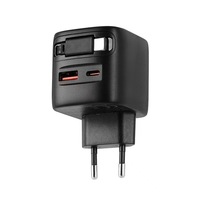 Pengisi Daya GaN 65W USB-C USB-A Pengisian Cepat Adaptor Perjalanan Colokan US UK EU - Kompatibel untuk Laptop