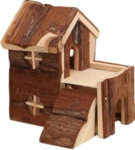 <span class=keywords><strong>Cage</strong></span> pour <span class=keywords><strong>hamster</strong></span> Villa en bois massif Maison en bois Fournitures de cabine pour animaux de compagnie Jouet ours Maison pastorale - Product Image 1