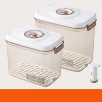 Boîte de conservation sous vide pour réfrigérateur, bac de drainage, grande capacité, conteneurs de stockage alimentaire, boîte transparente pour fruits et congélateur