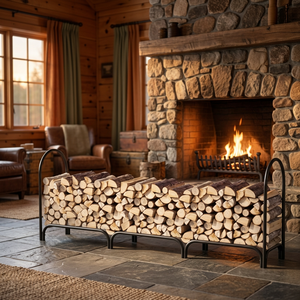 Modern Steel <b>Log</b> <b>Holder</b> Rectangle Powder Coated Firewood Storage Rack for Fireplace - Product Image 3