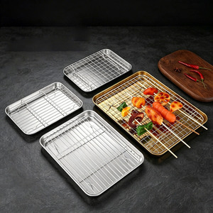 40.5x30.5x2.5cm Stainless Steel <b>Baking</b> Sheet Set Cookie Sheet with <b>Cooling</b> <b>Rack</b> - Product Image 2
