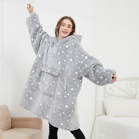 Hoodie Sherpa Confortable Taille Unique Personnalisable Uni pour Adulte, Sweat-shirt Polaire Portatif Type Couverture Surdimensionnée OEKO-TEX