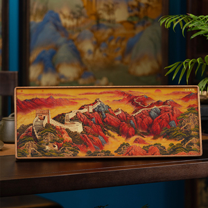 Décoration de bureau haut de gamme en laiton et bois massif, artisanat de style chinois moderne, respectueux de l'environnement, motif Grande Muraille, <span class=keywords><strong>Guge</strong></span> - Product Image 3