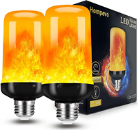 Ampoules LED effet flamme, 4 modes de clignotement, culot E26/E27, ampoule à effet flamme pour décorations d'Halloween en extérieur