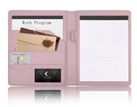 Porte-documents en cuir A5 avec organiseur, classeur pour cartes de visite et documents juridiques, bloc-notes format lettre inclus