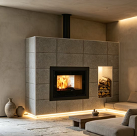 Cheminée électrique autoportante moderne en bois, décoration de salon, taille personnalisée, utilisation en intérieur, garantie de plus de 5 ans