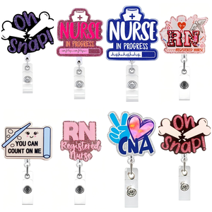 Porte-badge rétractable scintillant à paillettes, accessoire médical en plastique, porte-carte d'identité, cadeau pour les infirmières et les médecins - Product Image 5