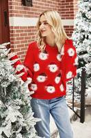 Pull de Noël en tricot pour femme avec logo personnalisé, col rond, grandes tailles, pulls en tricot pour femme
