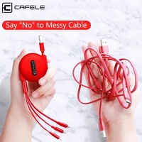 Cable USB 3 en 1 CAFELE, Cable Retráctil de Carga Rápida 3 en 1, Cable de Transmisión de Datos Tipo C Micro USB para iPhone 15 Pro Max