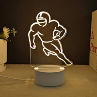 Lampes de nuit LED 3D en forme de ballons sportifs, en ABS, à intensité variable, alimentées par USB, décoration intérieure, cadeaux créatifs, éclairage intérieur, vente en gros