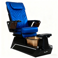 Fauteuil de pédicure de luxe moderne pour salon de manucure avec siège et dossier réglables, baignoire à remous et massage pétrissant