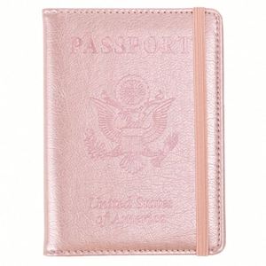 Portefeuille de voyage RFID avec bande élastique et porte-cartes pour hommes et femmes en cuir PU pour passeports et cartes - Product Image 1