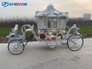 Chariot Royal de tourisme en argent Noble, parc d'attractions, princesse cendrillon, décoration de la maison, accessoires de fête, chariot de cheval de <span class=keywords><strong>mariage</strong></span> - Product Image 2