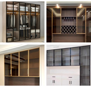 Minimalist Aluminum Frame and Elegant Glass <b>Door</b> <b>Catches</b> Magnetic Hardware for Wardrobe Cabinet <b>Doors</b> - Product Image 3
