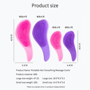 Anti-Static Detangle <strong>Fashion</strong> Comfortable Hair Massage Brush Portable Plastic Pink Salon Hair <strong>Comb</strong> Hot Sale for Women - Product Image 2