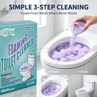 Poudre nettoyante moussante pour toilettes, détartrante et désodorisante, à forte mousse et parfum personnalisé, en vrac pour usine, couleur violette