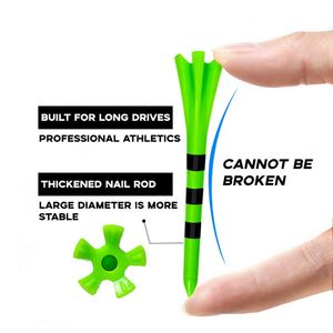 Tees de golf en plastique à faible résistance de 83 mm avec design à 5 branches rayées - Accessoires de golf promotionnels durables en gros pour logos personnalisés - Product Image 3