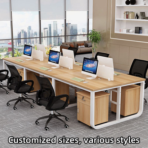 Kustom Elm minimalis Satu meja komputer Modular mebel kantor kecil untuk staf - Product Image 6