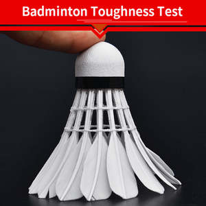 Volants de badminton de niveau professionnel approuvés par la BWF, super durables, tête en plumes de canard blanc, liège naturel, trois couches - Product Image 3