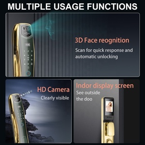 Tuya thông minh khóa cửa với vân tay & nhận dạng khuôn mặt Wifi kết nối điện kỹ thuật số sinh trắc học máy ảnh cho nhà thông minh truy cập - Product Image 2