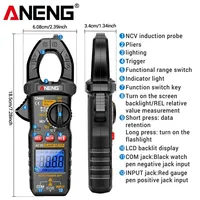 Multimeter Meteran Klem Digital ANENG 600A AC/DC Dioda Tegangan Arus NCV Alat Uji Teknisi Listrik Profesional