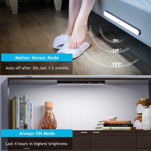 Luces con Sensor de Movimiento para Armario, con Batería, Pantalla LED, 60 LED, Barra de Luz Táctil Recargable, Adhesiva para Armario, Gabinete, Mostrador - Product Image 5