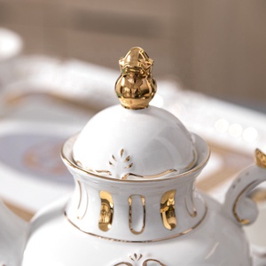 ชุดน้ำชาเซรามิควินเทจลายเพ้นท์มือสไตล์สร้างสรรค์ พร้อมกาน้ำชา ราคาโปรโมชั่นสุดคุ้ม สไตล์ยุโรป - Product Image 4