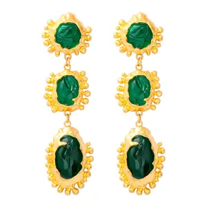 Resin Tear Drop Earrings Women 18k Gold Plated Indian Earring Making Supplies Bohemian Jewelry