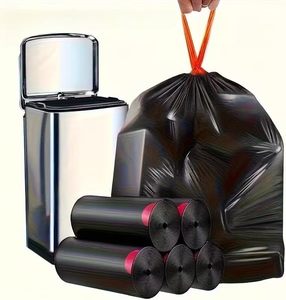 ถุงขยะแบบมีเชือกผูก ฮัวหม่าเหิงชุน ทนทานต่อการฉีกขาด สำหรับใช้ในครัว ห้องน้ำ ภายนอกอาคาร และเชิงพาณิชย์ - ถุงแบบใช้แล้วทิ้งที่แข็งแรง - Product Image 2