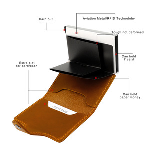 Portafoglio in Vera Pelle con Clip Portadenaro in Metallo Antifurto in Lega di Alluminio, Doppio Scomparto, Novità 2024 - Product Image 4