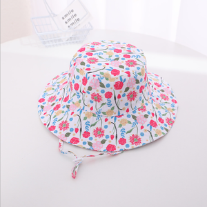 Protezione solare modelli stampati cappello per bambini bambini ragazzi ragazze a tesa larga cappello da gioco estivo in cotone cappello a secchiello per bambini con sottogola - Product Image 3